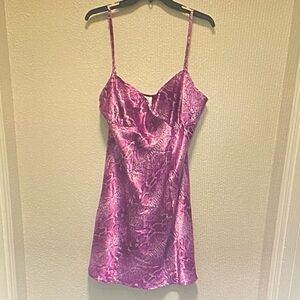 Luxurious Satin Chemise in Vibrant Pink